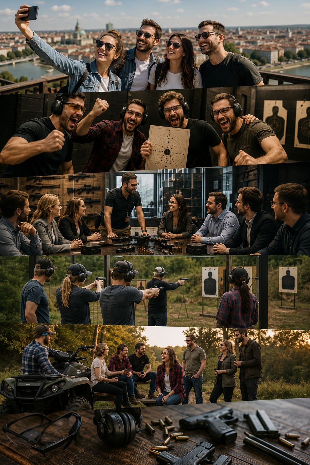 GROUPS · friends laughing at the range
